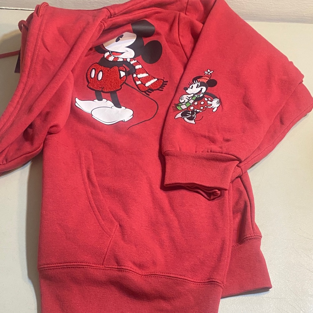 Disney Red Mickey & Friends Full-Zip Hoodie with Pluto and Minnie Appliques - Picture 4 of 5